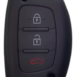 Θήκη κλειδιού για αυτοκίνητα Hyundai 1007-02, εύκαμπτη, μαύρη