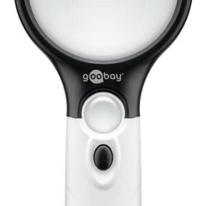 GOOBAY μεγεθυντικός φακός χειρός 41255 με φωτισμό LED, 1.75x & 12.25x