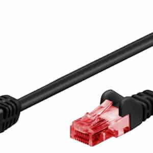 GOOBAY καλώδιο δικτύου 51513, CAT 6 U/UTP, γωνιακό, CCA, 0.25m, μαύρο
