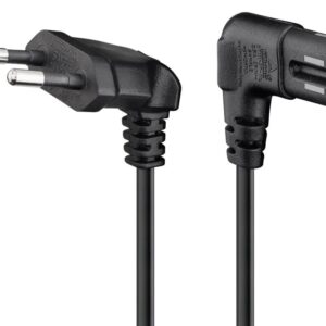 GOOBAY καλώδιο τροφοδοσίας Euro 56588, γωνιακό, 2x0.75 mm², 0.5m, μαύρο
