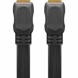 GOOBAY καλώδιο HDMI 2.0 61279, Ethernet flat, 4K/60Hz 18 Gbps, 2m, μαύρο