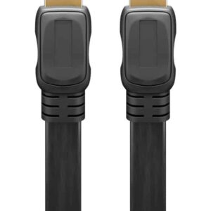GOOBAY καλώδιο HDMI 2.0 61280, Ethernet flat, 4K/60Hz 18 Gbps, 3m, μαύρο