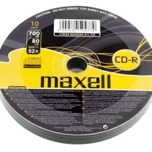 MAXELL CD-R 624034-41, 700ΜΒ, 80min, 52x speed, spindle pack 10τμχ