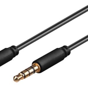 GOOBAY καλωδίου ήχου 3.5mm 63824, 4-pin, slim, CU, 0.5m, μαύρο