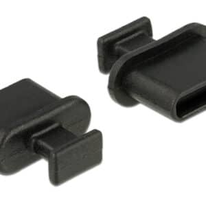 DELOCK κάλυμμα προστασίας για θύρα USB-C 64013 με λαβή, μαύρο, 10τμχ