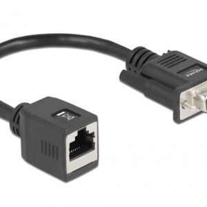 DELOCK αντάπτορας από serial DB9 RS-232 σε RJ45, μαύρος