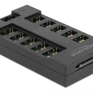 DELOCK RGB hub 64128 για ARGB LEDs, 10 θύρες, μαύρο