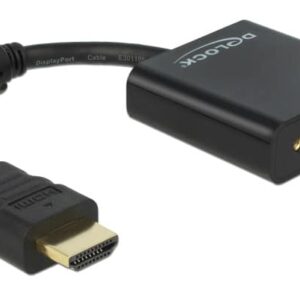 DELOCK αντάπτορας HDMI σε VGA 65512, 1080p, μαύρος