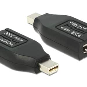 DELOCK αντάπτορας mini DisplayPort σε HDMI 65552, 1080p, μαύρος
