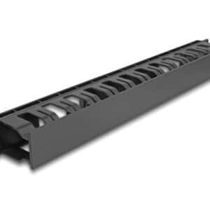 DELOCK cable management 67021 για rack 19"/1U, 2 ανοίγματα, πλαστικό, μαύρο