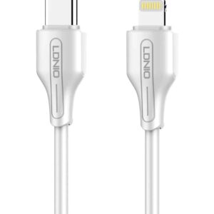 LDNIO καλώδιο Lightning σε USB-C LC122I, 30W PD, 2m, λευκό