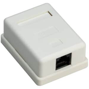 GOOBAY επιτοίχια πρίζα δικτύου 77632, 1 θύρα RJ45, CAT 6 UTP, λευκή