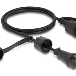 DELOCK καλώδιο δικτύου 80166, CAT 6 STP, με καπάκι, IP68, 1m, μαύρο