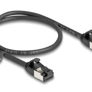 DELOCK καλώδιο δικτύου 80182, CAT 8.1 U/FTP, 40Gbps, εύκαμπτο, 0.50m, μαύρο