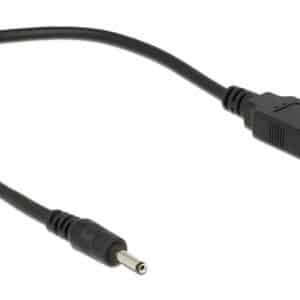 DELOCK καλώδιο USB σε DC 3.0 x 1.1mm 83793, 27cm, μαύρο
