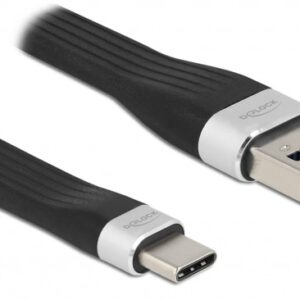 DELOCK καλώδιο USB 3.2 σε USB-C 85771, 3A, 5Gbps, FPC, 13.5cm, μαύρο