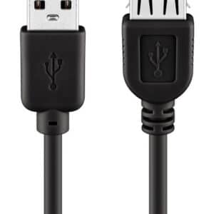 GOOBAY καλώδιο USB 2.0 σε USB (F) 93601, copper, 5m, μαύρο