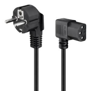 GOOBAY καλώδιο τροφοδοσίας 96032, γωνιακό, 1mm², 3m, μαύρο