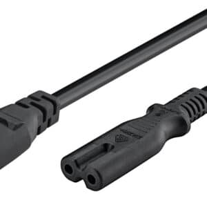 GOOBAY καλώδιο προέκτασης τροφοδοσίας 97201, 2x 0.75mm², 2m, μαύρο