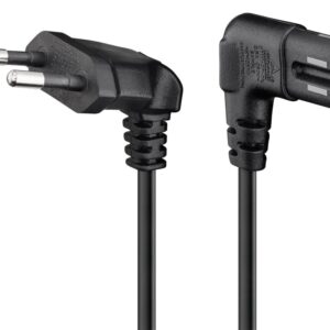 GOOBAY καλώδιο τροφοδοσίας Euro 97346, γωνιακό, 2x0.75 mm², 1m, μαύρο