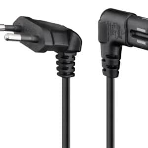 GOOBAY καλώδιο τροφοδοσίας Euro 97350, γωνιακό, 2x0.75 mm², 2m, μαύρο
