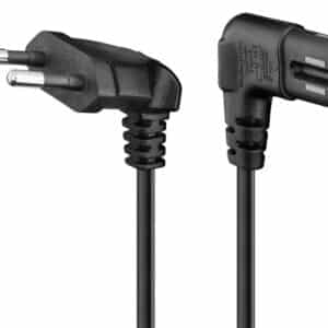 GOOBAY καλώδιο τροφοδοσίας Euro 97355, γωνιακό, 2x0.75 mm², 5m, μαύρο