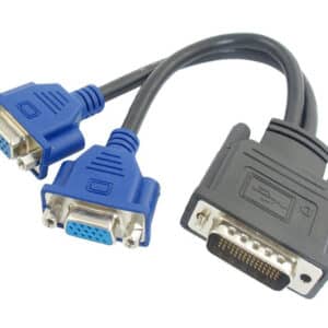 POWERTECH αντάπτορας DMS-59 σε 2x VGA CAB-DMS002, 0.20m, μαύρος