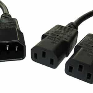 POWERTECH καλώδιο τροφοδοσίας CAB-P008 F/2xM 3pin, 1.5m, μαύρο