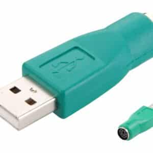 POWERTECH αντάπτορας USB 2.0 αρσενικό σε PS2 θηλυκό CAB-U020, πράσινος
