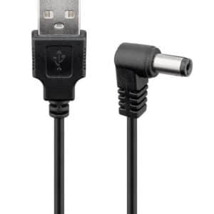 POWERTECH καλώδιο USB σε DC 5.5x2.1mm CAB-U120, copper, 1.5m, μαύρο