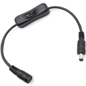 POWERTECH καλώδιο/διακόπτης τροφοδοσίας CAB-U158, 5.5x2.1mm, 30cm, μαύρο