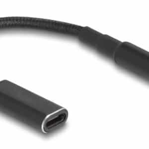 POWERTECH καλώδιο τροφοδοσίας CAB-UC069, USB-C σε 5.5x2.1mm, 15cm, μαύρο