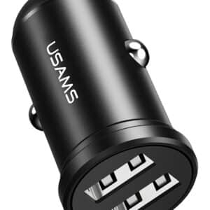 USAMS φορτιστής αυτοκινήτου C20, 2x USB, 2.4A, μαύρος