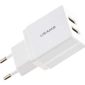 USAMS φορτιστής τοίχου T24 US-CC090, 2x USB, 2.1A, λευκός