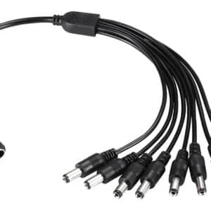 FOLKSAFE splitter DC1F8M, 1 θηλυκό σε 8 αρσενικά, 5.5x2.1mm, 4τμχ