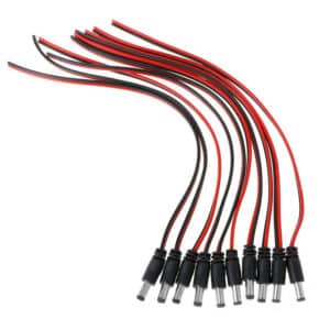 FOLKSAFE καλώδιο FS-DCPIGTAIL-M με αρσενικό βύσμα 5.5x2.1mm, 10τμχ