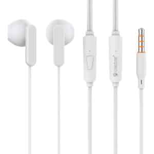CELEBRAT earphones με μικρόφωνο G23, 3.5mm σύνδεση, Φ14mm, 1.2m, λευκά