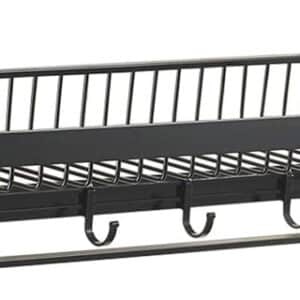 HOME USE κρεμάστρα με ράφι HUH-0164, μεταλλική 57x22x13cm, μαύρη