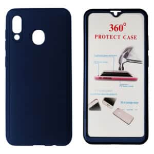 POWERTECH Θήκη Body 360° με Tempered Glass για Samsung A20, μπλε
