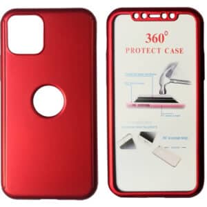 POWERTECH Θήκη Body 360° με Tempered Glass για iPhone 11 Pro, κόκκινη