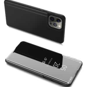 POWERTECH θήκη Clear View MOB-1664 για iPhone 13/13 Pro, μαύρη