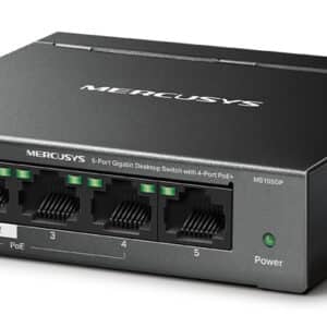 MERCUSYS Desktop Switch MS105GP, 5x 10/100/1000 Mbps, PoE+, V.3.0