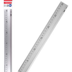 MP μεταλλικός χάρακας PA003, 30cm, ασημί
