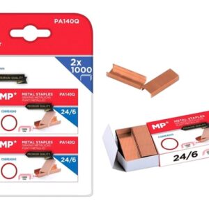 MP ανταλλακτικά συρραπτικού 24/6 PA140Q, copper plated, 2x 1000τμχ