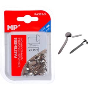 MP διχαλωτοί συνδετήρες PA352-3, μεταλλικοί, 25mm, ασημί, 25τμχ