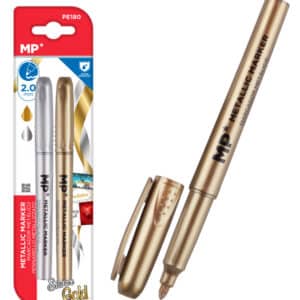 MP σετ μαρκαδόρων με μεταλλικά χρώματα PE180, 2mm, χρυσό & ασημί