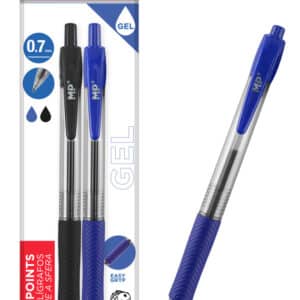 MP στυλό διαρκείας gel PE224-1, 0.7mm, μπλε & μαύρο, 2τμχ