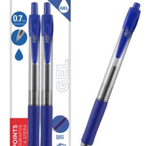 MP στυλό διαρκείας gel PE224, 0.7mm, μπλε, 2τμχ