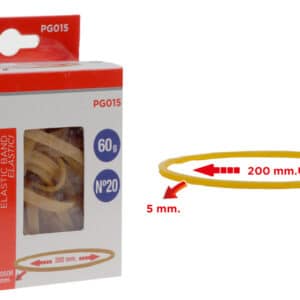MP λαστιχάκια συσκευασίας PG015 σε κουτί, No20, 5x200mm, 60g