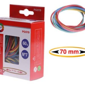 MP λαστιχάκια συσκευασίας PG019 σε κουτί, No7, 1.5x70mm, 60g, χρωματιστά